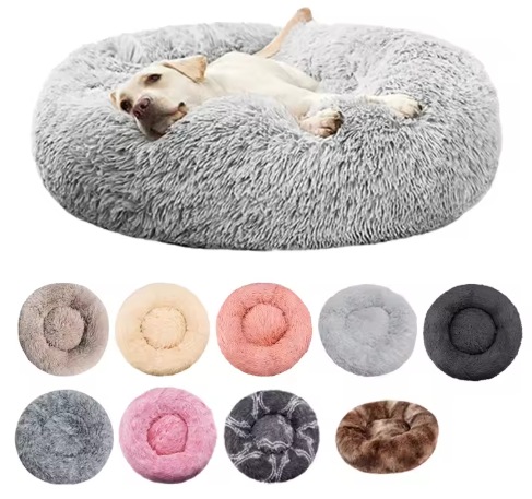Cozy Round Pet Bed - Washable Plush Comfort for Dogs & Cats